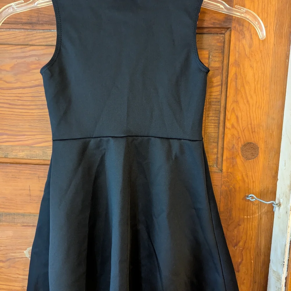 Pink Crush Girls Black Pink Striped Bow Accent Fit & Flare Skater Dress Size 6‎